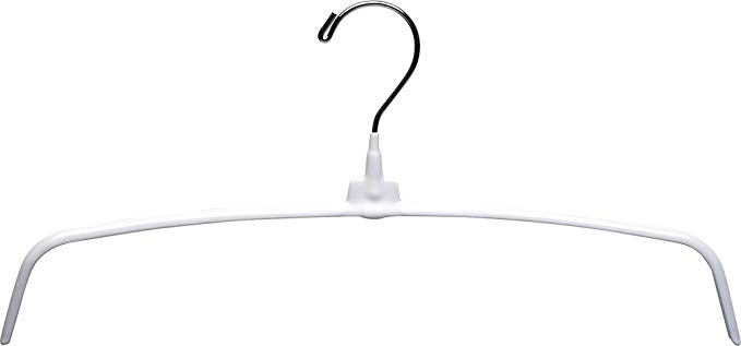 Metal Non-Slip Vinyl Coated Top Hanger, White Finish with Chrome Hardware, Box of 25 by The Great American Hanger Company
